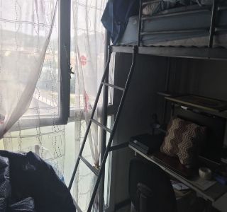 Lit mezzanine en fer gris enfant