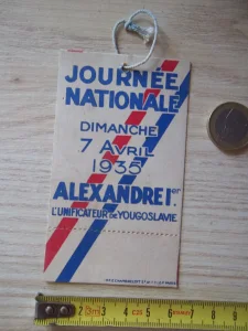document pour la venue d'Alexandre 1° en 1935 assassiné en 1934 !!!